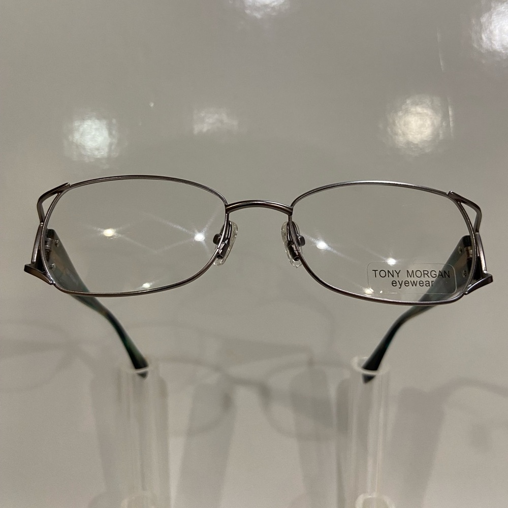 Tony Morgan Silver Green Ladies Eyeglass Frame - Picture 2 of 3